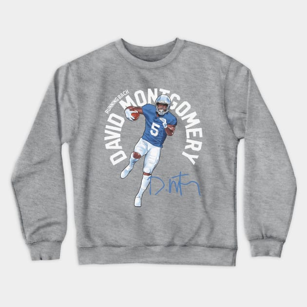 David Montgomery Detroit Name Arc Crewneck Sweatshirt by ClarityMacaws